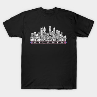 Atlanta Baseball Team All Time Legends Atlanta City Skyline T-Shirt